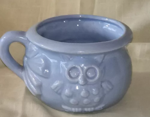 Vintage Haeger Usa #271 Baby Boy Blue Owl Good Night And Sleep Tight Mug Planter