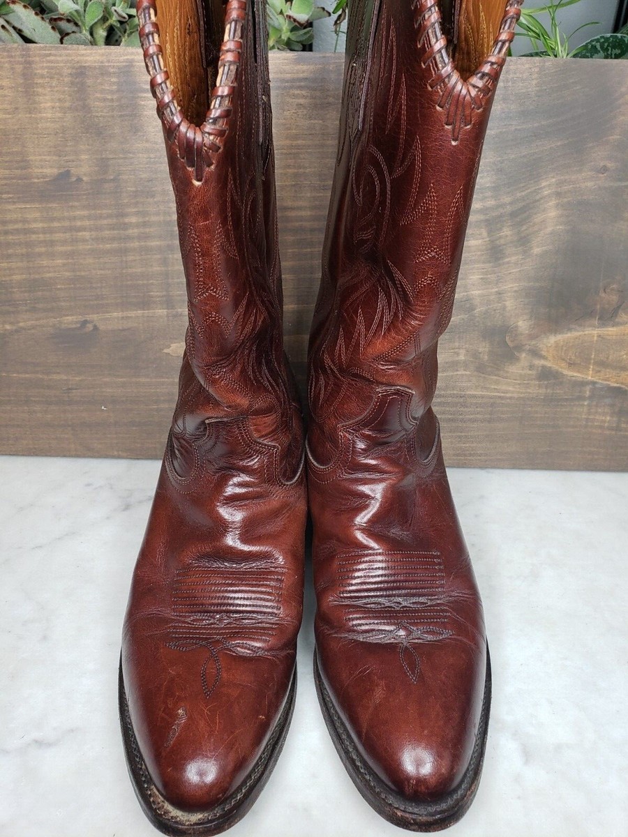Bottes Western Tony Lama Vintage Homme - Ostrich, Marron, Pointure 8,5 D, USA