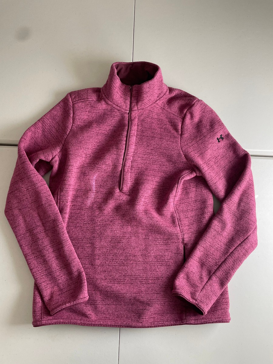 Puma Fitted Coldgear Half Zip Pink Long Sleeve Sweatshirt Womens