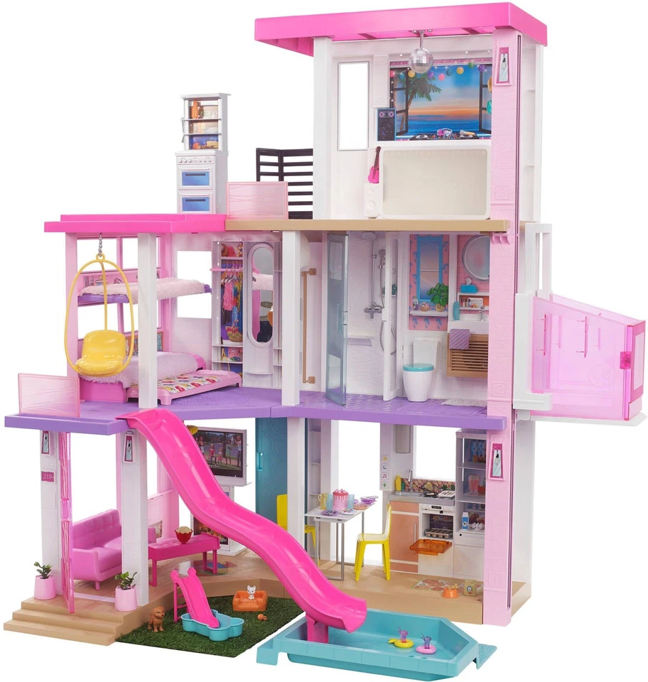 Barbie DreamHouse con 10 áreas de juego, 75+ muebles y accesorios, luces y sonidos. Foto 4 de 4
