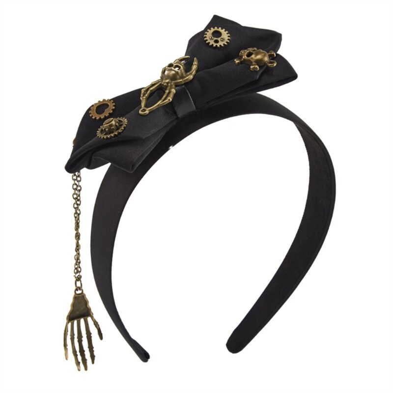 Steampunk Halloween Hair Bows Day of the Dead Headband for Women