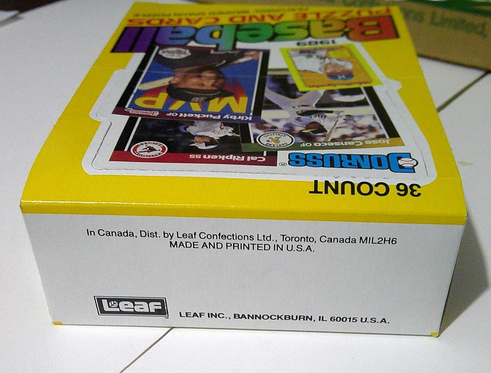 1989 Donruss Leaf 36count BASEBALL WAX BOX Ken Griffey Jr., John Smoltz RCs - Image 3 of 4