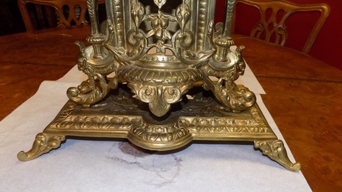 HEAVY BRASS FRENCH TWO TRAIN CLOCK - Picture 9 of 24