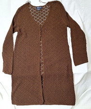 XLarge Jones New York Brown Long Cardigan 3 Button Long Sleeve