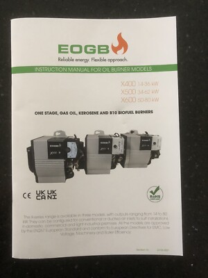 EOGB X Range Burner Installateur Serviceanleitung Original