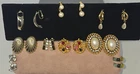 Vintage Clip-On Earrings Lot of 9 Fashion Gold Silver Pearl Jewelry Trifari