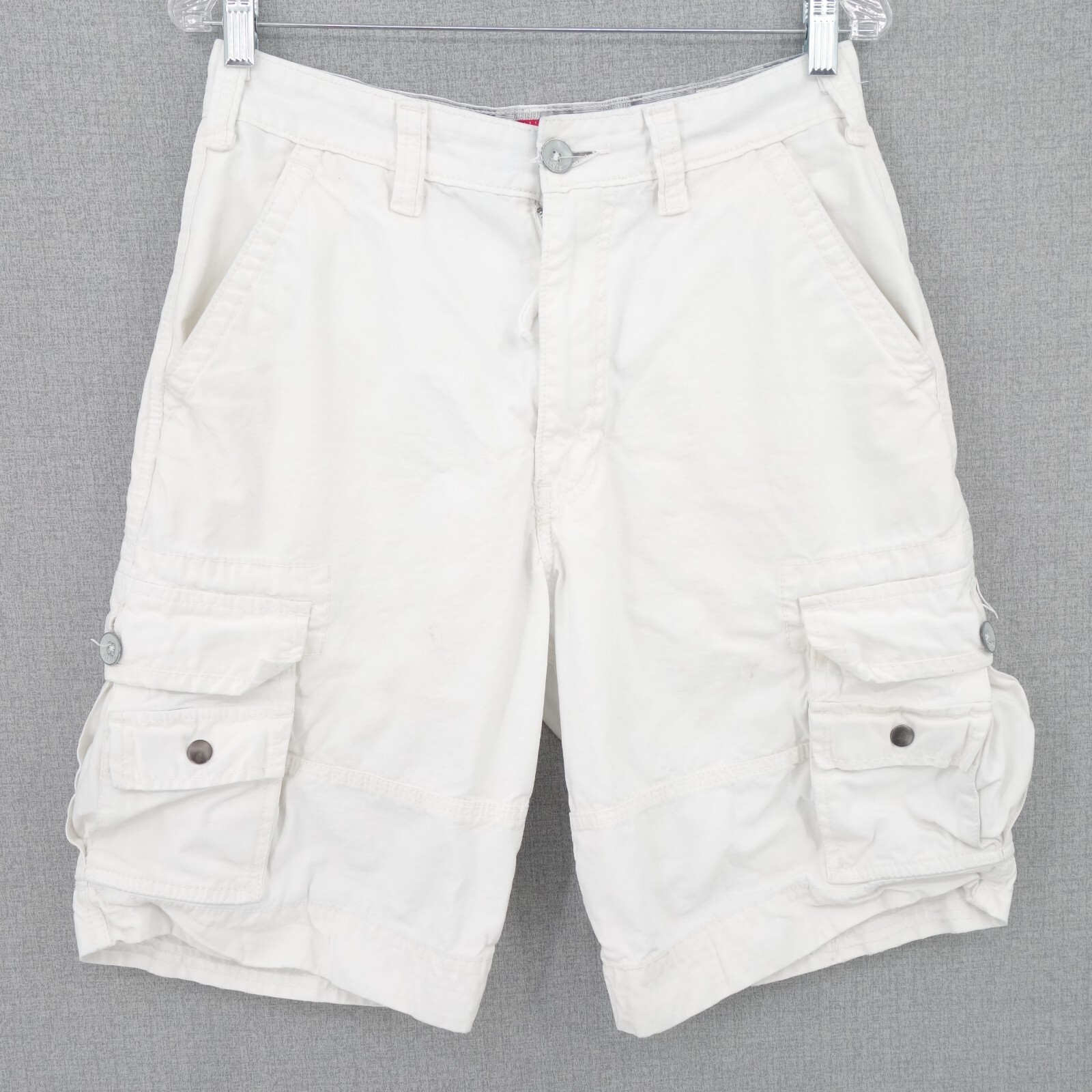 Levis Squad Cargo Shorts Mens 30 White 100% Cotton Flat Front Casual | eBay