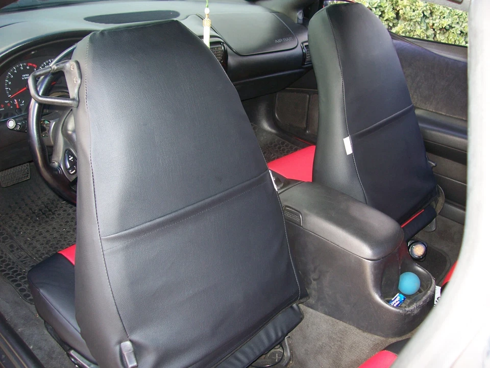 for 1972-2002 CHEVY CAMARO S.LEATHER CUSTOM FIT 2 FRONT SEAT COVERS 13 COLORS - Image 4 of 4