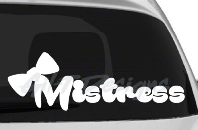 Mistress with Bow Decal Vinyl Sticker, Sexy, Woman, Girl, Seduce, Pretty, Cute