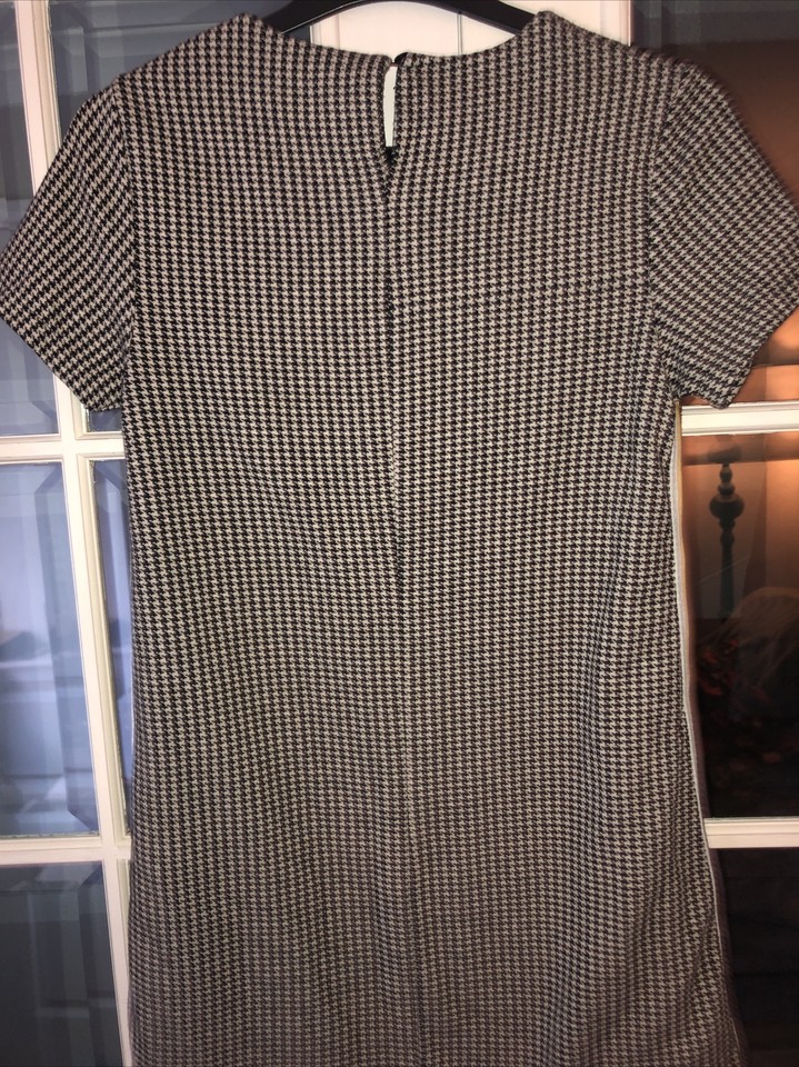 Zara kid's girl's checked dress size 13 14 yrs Black Winter Thick A