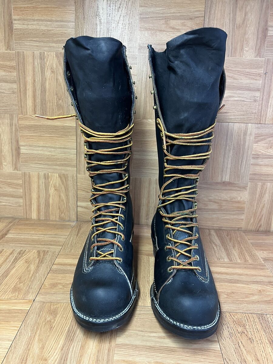Sz 10 EE - WESCO Highliner Lineman Boots Jobmaster Black Sz 10 EE - WESCO Highliner Lineman Boots Jobmaster Black