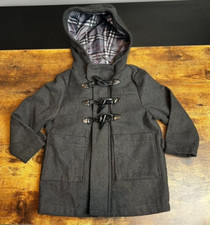 Urban Republic Coat Coat Toddler Boys Size 3T Charcoal Grey Dark Plaid Liner