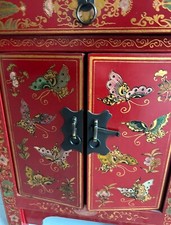 2 Oriental Solid Wooden Side Tables Cabinets