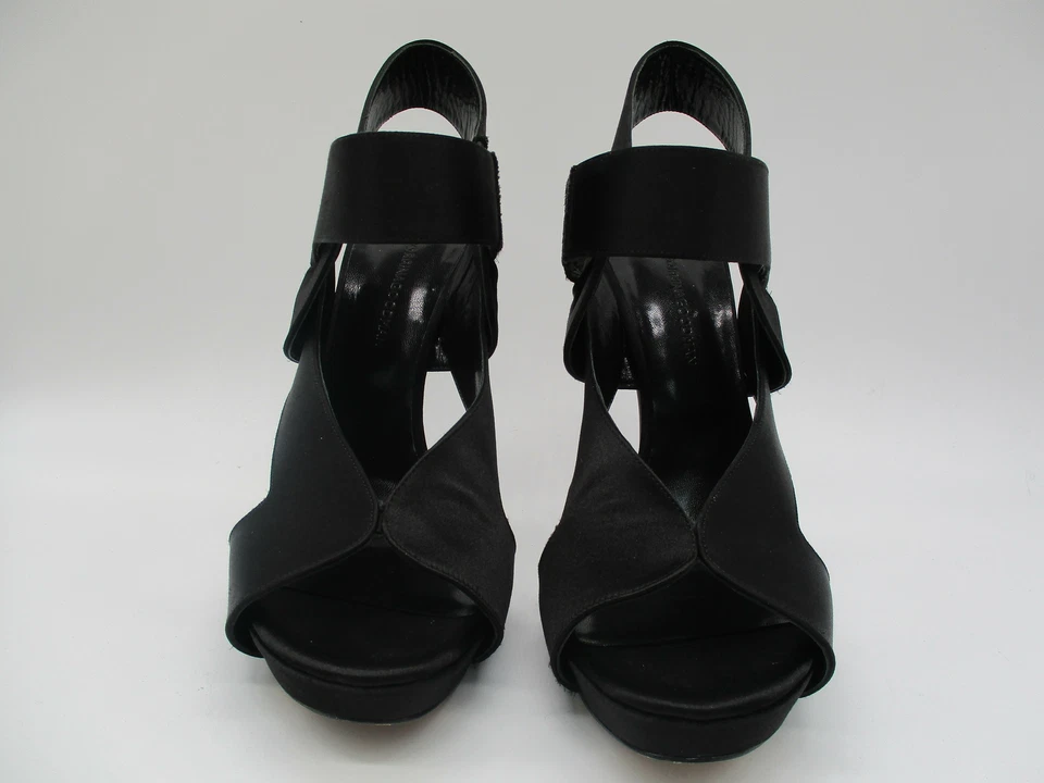 GEORGINA GOODMAN Nancy sandalia tacón de aguja esculpido plataforma satinado negro talla 40 Foto 3 de 4