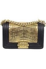 Chanel 2012 Boy Small Alligator And Leather Shoulder Bag