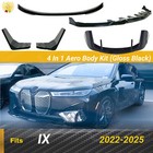 Front Lip Splitter & Mid& Roof Spoiler & RearSide Splitter Fits 2022-2025 Bmw iX