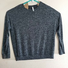 Athleta Mindful Pullover Sweatshirt Womens Medium Gray Heather Long Sleeve Flaw