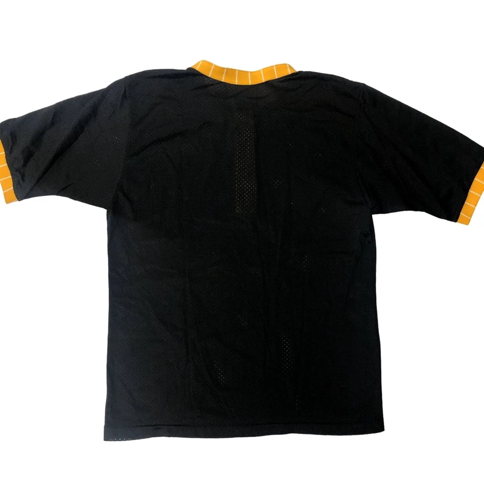 Camisa JERSEY De Colección Años 70 80 FT MEADE COACHING Staff Negro Amarillo Malla Timbre Nylon Foto 3 de 4