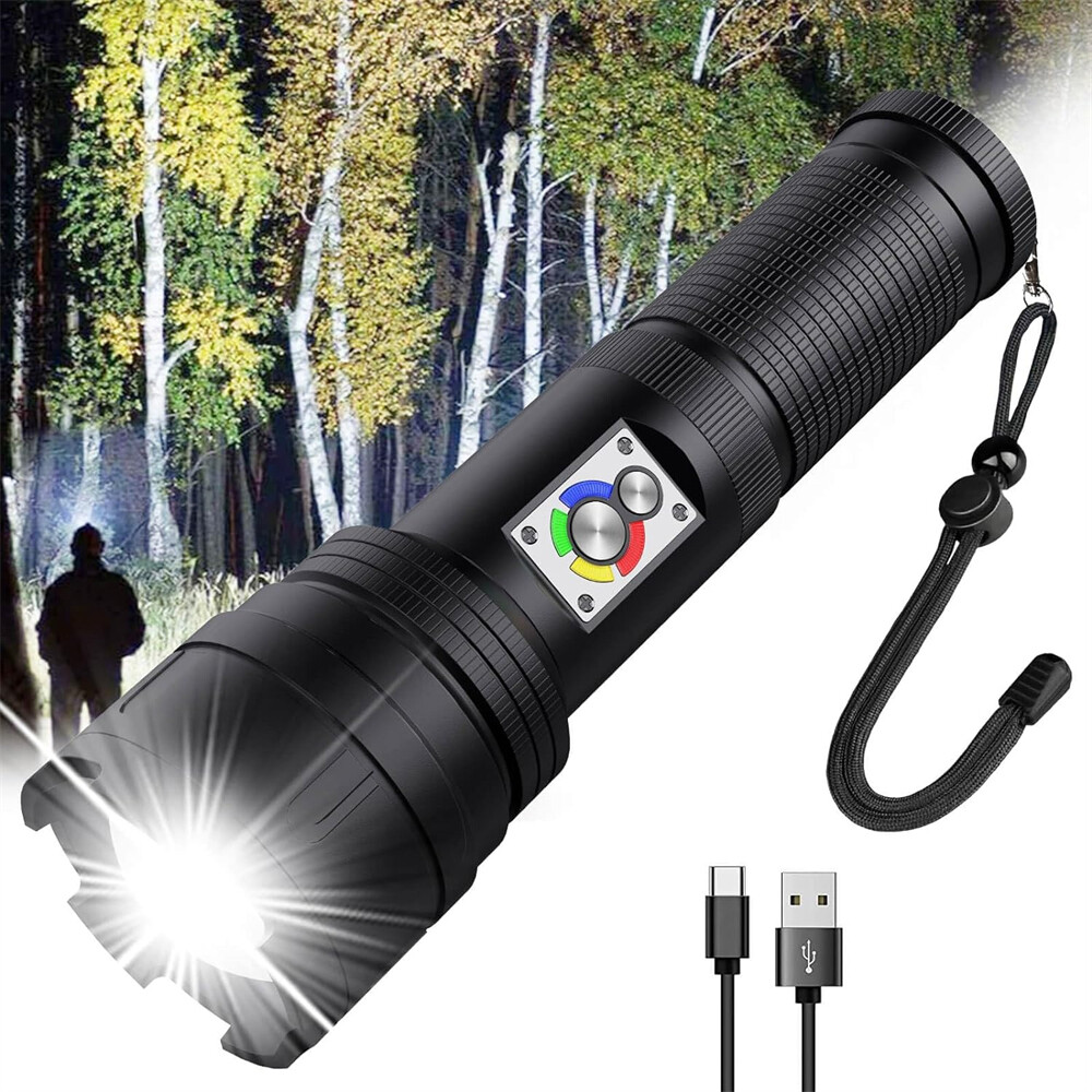 Rechargeable 150000 High Lumens LED Flashlight - Super Bright - Tactical Zoom US