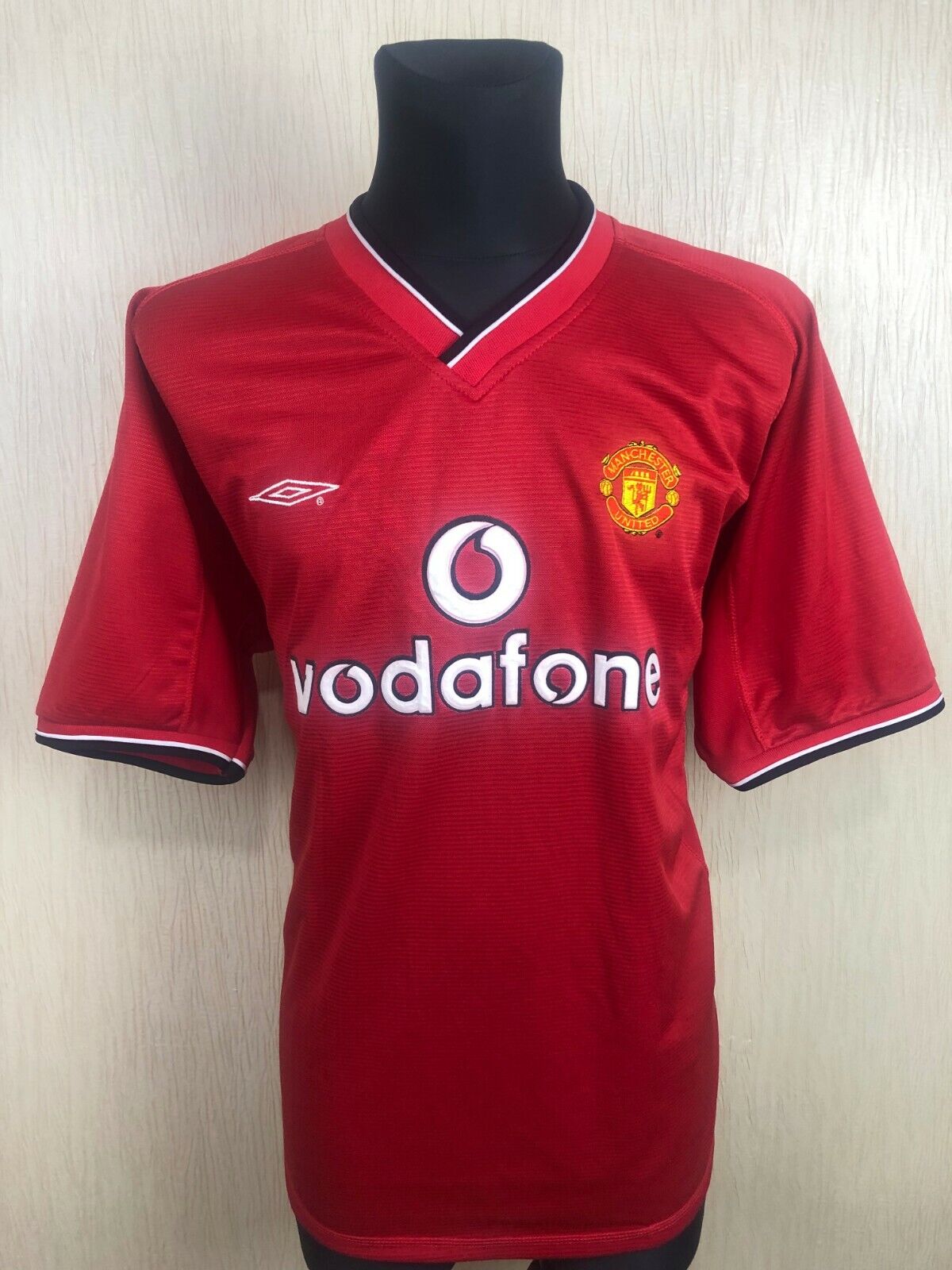 MANCHESTER UNITED 2000 2002 HOME SHIRT FOOTBALL SOCCER UMBRO MENS SIZE XL