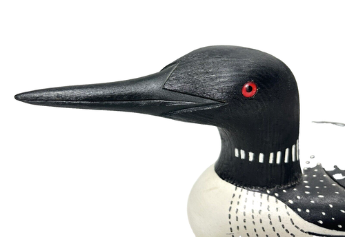 RARE 1996 MARTIN LINDRUD HAND CARVED AND PAINTED WOODEN DCK DECOY 17" LONG - Picture 6 of 12