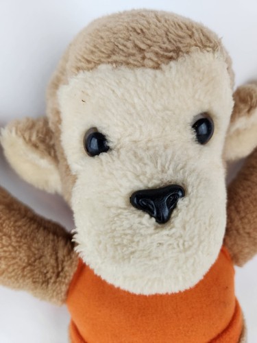 Vintage Dakin Monkey Plush 1979 Brown with Orange Shirt Stuffed Animal Toy 14" - Picture 3 of 11
