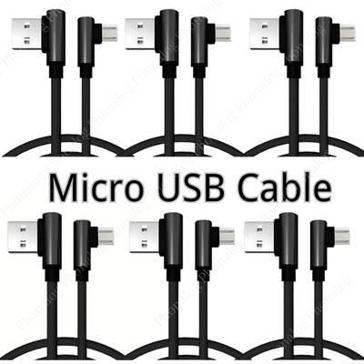 90 Degree Right Angle Micro USB Cable Fast Charging Cord 3/6/10FT For Samsung LG
