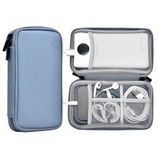 miloocul Portable Charger Organizer Travel Case Single Layer-Small, Gray Blue