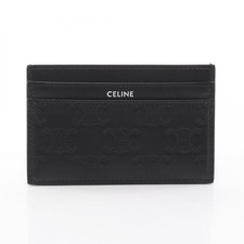 CELINE Triomphe Medium Card Case Holder 110N763FQD38SI leather Black NEW unisex