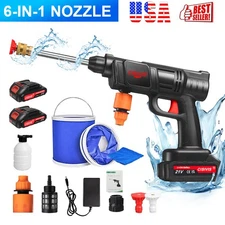 Cisivis Cordless High Pressure Car Washing Gun Pressure Washer Gun with 2 Nozzle