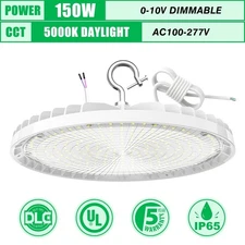 150W LED UFO High Bay Light -22500 Lumens Factory Barn Hanging Fixtures Dimmable