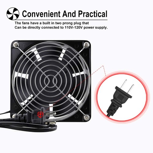 AC 12038 120mm x 38mm 110V 120V Dual Ball Metal Cooling Axial Fan High Airflow - Picture 4 of 7