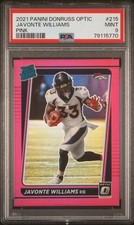 2021 PANINI DONRUSS OPTIC PINK #215 JAVONTE WILLIAMS PSA 9