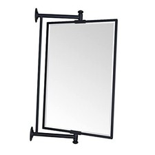 Pivot-N-View Bathroom Mirror - Side Extentable Wall 22"L x 14"W Matt Black