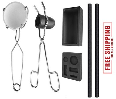 Mmasters Melting Casting Kit with Graphite Crucible, Graphite Ingot Mold, 2 Stir
