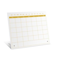 Calendar Dry Erase Board,12"X10",Acrylic Desk Golden Calendar with Stand,for ...