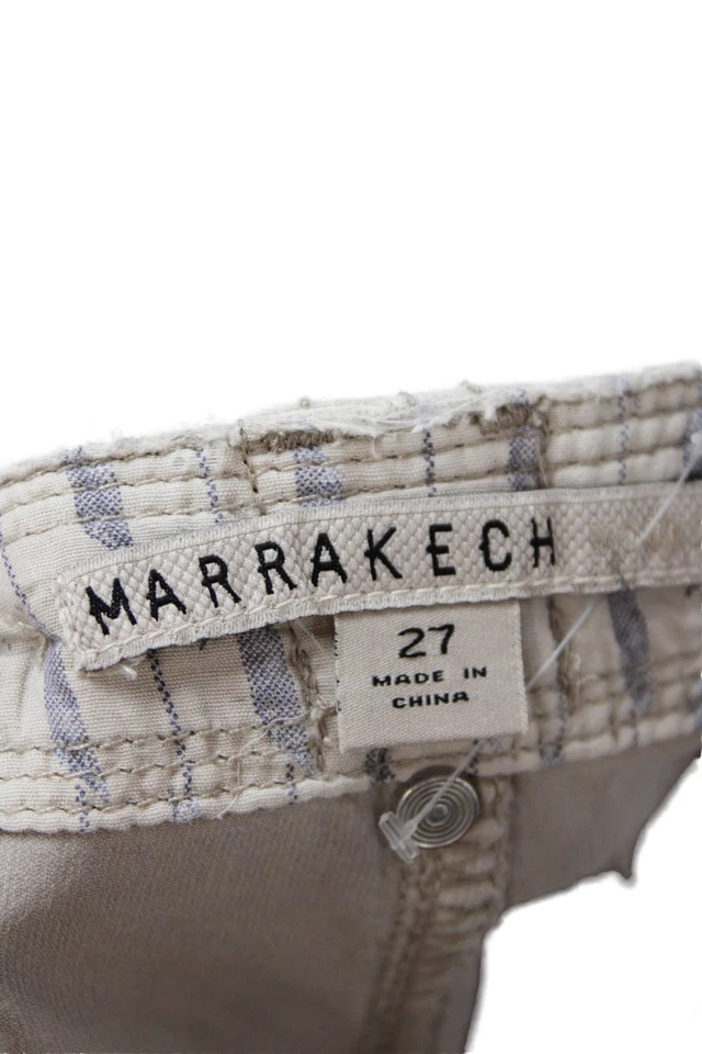 Pantalones de pana Marrakech para mujer tiro medio cremallera pierna ajustada beige algodón talla 27 Foto 4 de 4