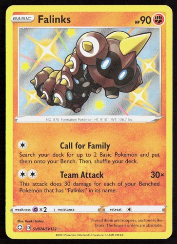 Pokemon Falinks ShHR SV074/SV122 Shining Fates: Shiny Vault Holofoil NM