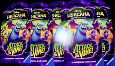 Disney Lorcana: Attack of the Vine Sleeved Booster Packs 5 pack lot