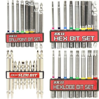 SK11 Sechskant-Kugelschreiber, schlank, Torx-Bits-Set 8-10-teilig 6,35 mm...