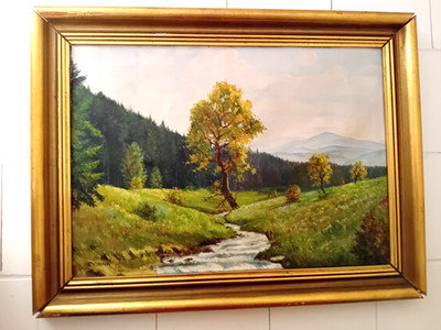 Ölgemälde Landschaft signiert mit ''Dohna'' (70 x 50 cm)