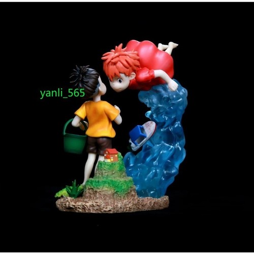 Ponyo on The Cliff Figure Toys Ponyo and Sosuke Scene Model Doll Statue Figure - 第 3/4 張圖片