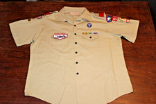 Boy Scouts of America BSA Men's Shirt Tan 2X-Large XXL Glued Patches