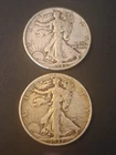 Lot (2) 1937-P & 42-P Walking Liberty Half Dollar Coins