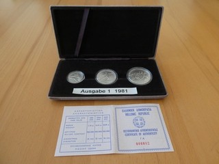 Griechenland Leichtathletik EM 1982 1. Ausgabe 1981 Silber 900er im Etui Stp