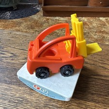 Vintage USA Made Fork Lift Skid Steer Fisher-Price Little People With Stand