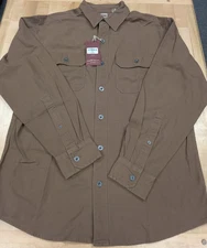 RedHead Flex Stonewash Canvas Long Sleeve Shirt Men's Medium Brown