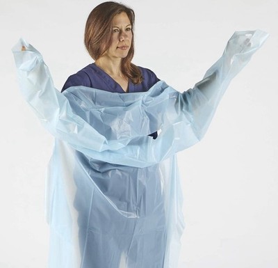 Polyethylene Level 1, Disposable,Non-Surgical Isolation Gowns Blue,  1 bag 15pcs