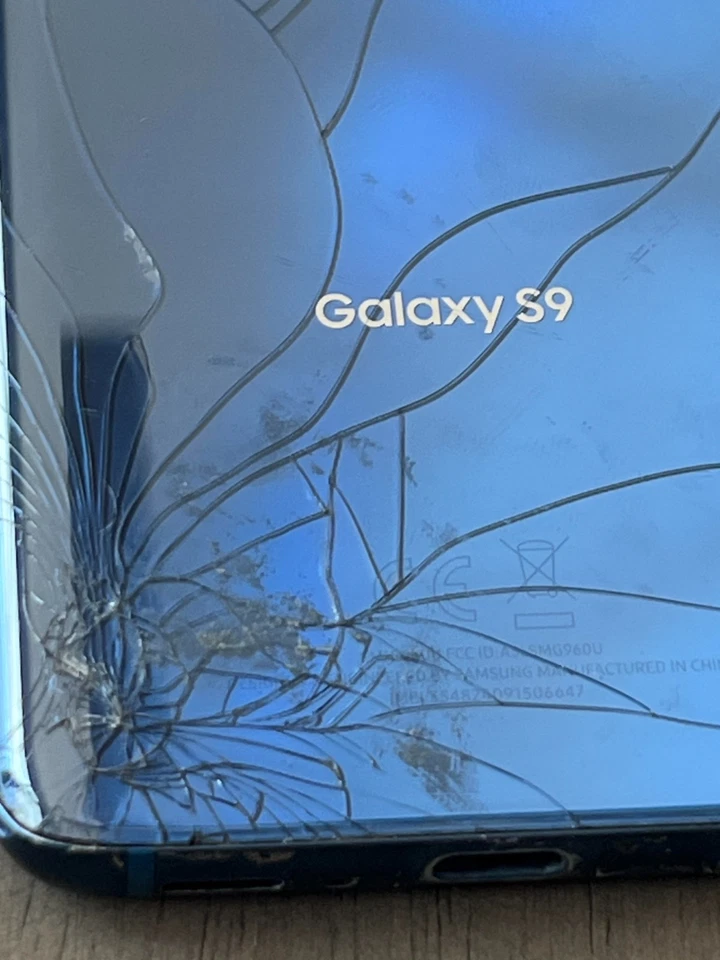 Samsung Galaxy S9 SM-G960U 64 GB azul coral desbloqueado piezas solo agrietadas como están Foto 4 de 4