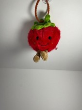 New Cute Strawberry Keychain 3.5" Plush Charm Bag Pendant Kawaii Red Fruit